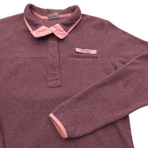 Columbia Sportswear PFG Fleece Pullover Womens Medium Purple Pink Trim